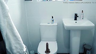 Samantha Flair Rides Ebony Dildo in Shower