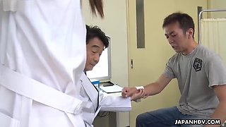 Young Japanese Nurse Gives A Blowjob To Patient In Front Of Physician With Anna Kimijima