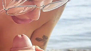 I Like It When a Girl Plays with My Cock on the Beach-giving Me a Blowjob and a Handjob by the Seaside