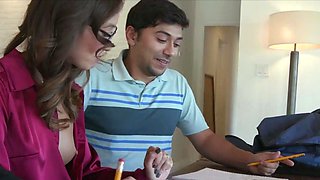 Throating and DPing slutty Asian teacher in her home