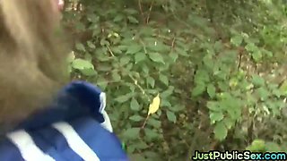 Public big titted MILF fucked outdoor in POV by big dick