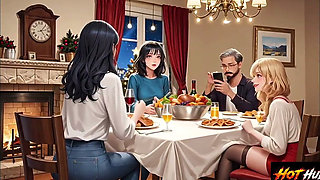 Stepmom and Stepson Fucks in the Stepfamily Party Cristmas Party Fucking in the Bedroom