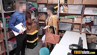 Two teen shoplifter chicks got caught stealing lingerie