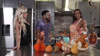 Sensual Latina MILF fucks with her best friend's lover on Halloween eve