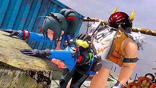 Hot 3D redhead licking a pussy while getting fucked