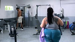 O'Mya Fucking at The Gym - fat ass Bbw with monster tits in