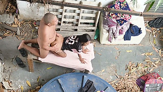 Hot Sex in the Backyard with Old Brooch