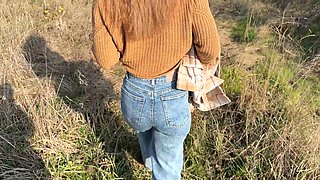 Big ass teen begs to cum all over her booty - POV