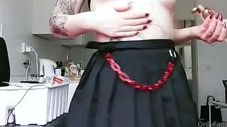 Cute amateur teen girl riding big toy cock on webcam