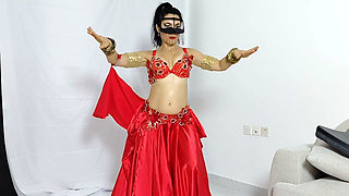 Veiled Oriental Beauty Strips to Naked Belly Dance & Ass Shaking