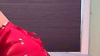 Tight Latex Hotwife Strips and Fucks Doggystyle Facing the Camera