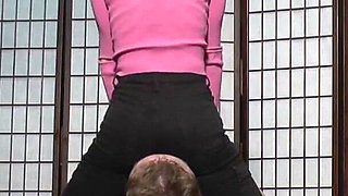 Under Dyanna's Black Trousers