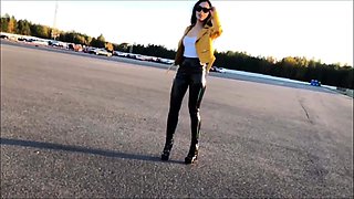 Big boobs amateur hottie sex outdoor in public