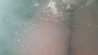 Australian brunette amateurs pussy showering