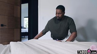 Black stepdad spanks teen stepdaughter