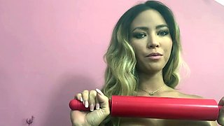 Hot blonde with big boobs solo