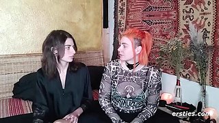 German Amateur Lesbian BDSM with Zora and Desiree - Hot Wax Fetish and Big Natural Tits