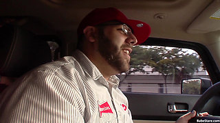 Fresh faced teen gets a cumshot to the face as she cum swallows