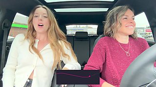 Serenity Cox and Nadia Foxx Take on Another Drive Thru with the Lushs on Full Blast!