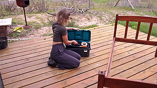 Sexy Handywoman Masturbates in Her Van After a Successful Job