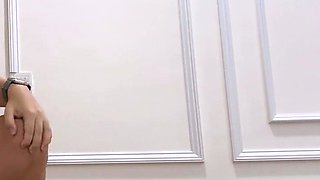 Busty big titted babe milks your dick while trying on