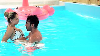 Dane Jones Blonde gets romantic creampie by public pool