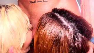 Threesome with 2 big boobs sister 18