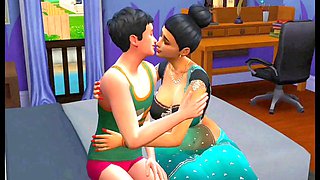 Game play, father, cartoon fuck