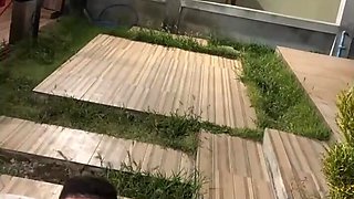 No one is around and he fucks her wife right into her greedy pussy