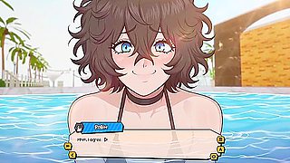 My Femboy Roommate: Special Holiday #04 - Femboy Lover Giving Blowjob In Swimming Pool