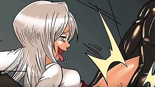 Hentai redhead gives blowjob and having sex