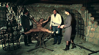 Rebecca - the Horny Slut Is Tied to the Spreader Chair and Tickled to the Extreme