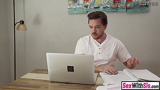 Latina COUGAR sister blows and pummel brutha during online class