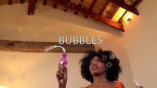Sensual Brunette Explores Passionate Bubble Play With Intense Desire