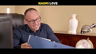 Naomi Love seduces and fucks during job interview with her busty blonde body