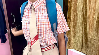 Indian Cute School Girl Come to Home and Suck Cock in Step Brother