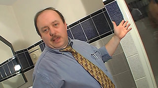 Skinny Brunette Teen Gets Rough Bathroom Fuck and Facial