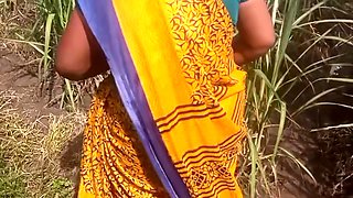 Desi- Friends Wife Holding And Squeezing Breasts In Guava Plantation