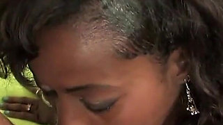 Petite ebony milf Hydie Waters POV deepthoat blowjob facial