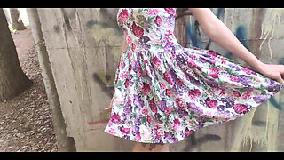 Cute Girl Deep Blowjob on the Street POV - Cumshot