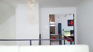 StrapOn Lesbian with big boobs fucks her blonde sexy GF