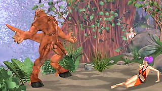 Threesome Interrupted: Monster Orc Destroys Two Innocent Elves