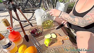 Publicly Drinking Piss Sangria After Hard Fuck, Hard Anal And Swallowing Cum