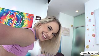 Mike Adriano's shaved petite pussy gets pounded hard by Kelsey Kane's big bubble butt