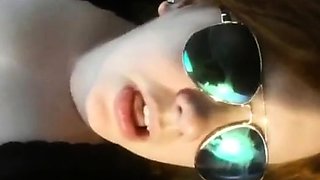 Big Tits Amateur Masturbates with Toy in Car