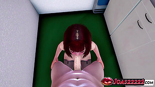 Mary, the Office Slut in Stockings - Experience Domination with Stockade Femdom Blowjob for Big Dick, Pussyjob Teasing, Footjob