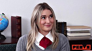 Blonde Students Inappropriate Blowjob Triggers Creampie