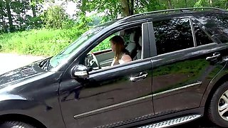 Energised milf with curvy body fucks her boyfriend in the car trunk