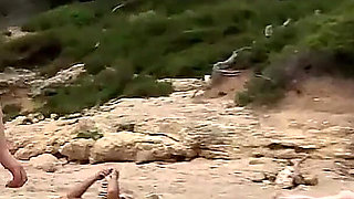 Blonde Teen Jessica Jensen goes to the Strange Guy on FKK Beach and gets Fucked