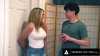 Dirty MILF Cory Chase Seduces Her Husband's Brother and Brings Leana Lovings for a Wild FFM Fuck